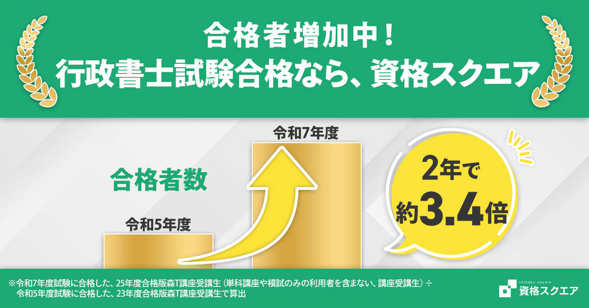 資格スクエア 行政書士講座 バナー