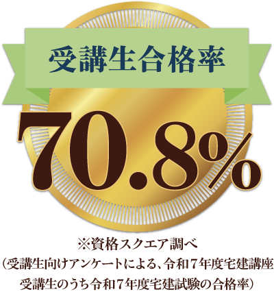 受講生合格率70.8%